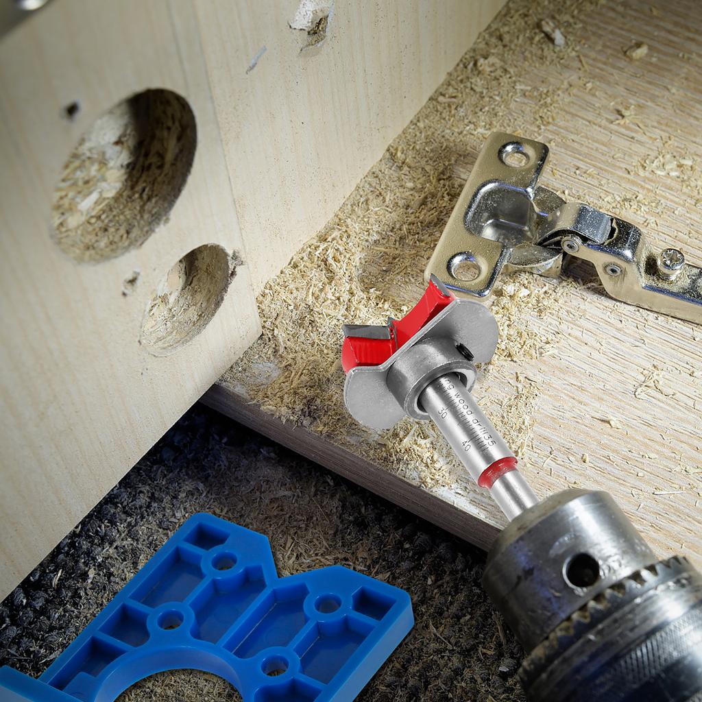 35mm Hinge Boring Bit Hole Jig Drill Guide Locator DIY Woodworking Concealed Door Saw Cabinet Hole Drill Guide Tool Punch Locato