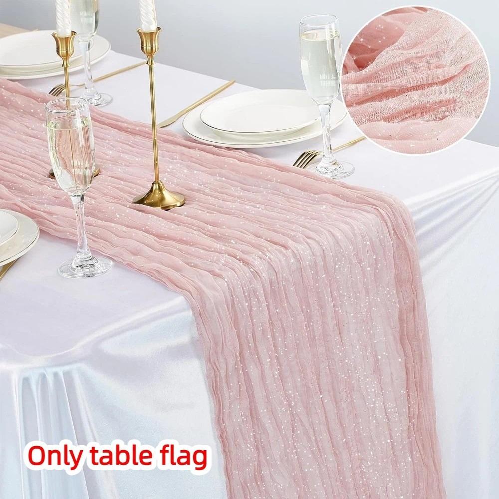 Semi-Sheer Cheese Cloth Table Runner Multicolor Shimmer Wedding Table Runner Fine Flash Country Wedding Decoration Wedding Decor