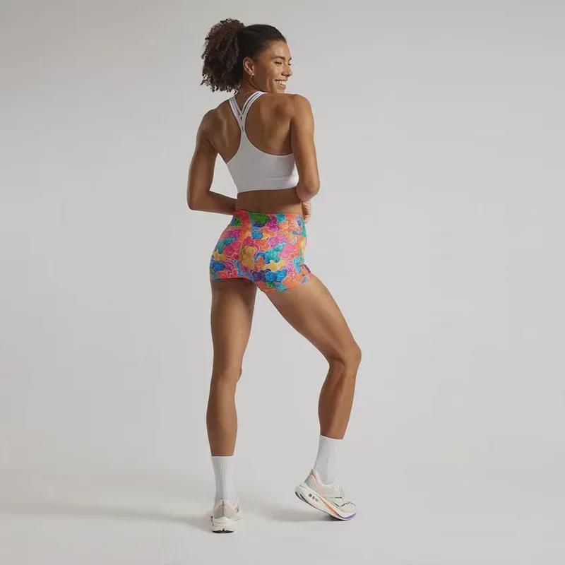 Women's High-Waist Yoga Shorts with European & American Cartoon Print