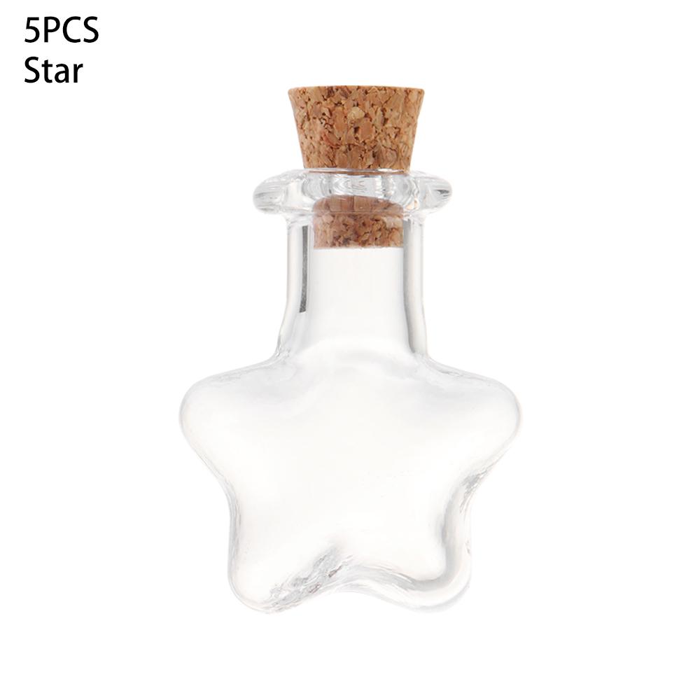 5Pcs Cork Stopper Small Empty Glass Bottle Tiny Glass Jars With Cork Decorative Wish Glass Jars Wedding Holiday Mini Containers