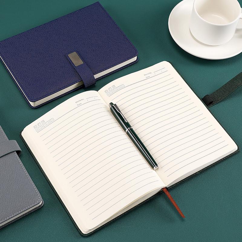 Business A5 Faux Leather Buckle Notebook - Office Stationery for Meeting Minutes and Work Notes.
