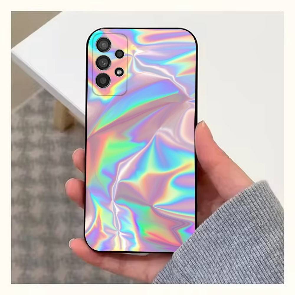 Rainbow Holographic Case For Samsung S22,S25,S20,S10,Plus,Ultra,S24,S23,FE,S21,S9,Lite,Soft Silicone Black