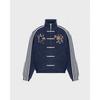 Unisex Oversized Chinese Style Embroidered Cherry Blossom Jacket With Mandarin Collar Toggle Buttons