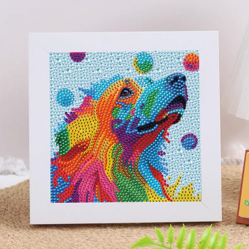 New Diy Diamond Painting Solid Wood Photo Frame Boxed Diamond Sticker Owl Cartoon Hand-Pasted Diamond Painting
