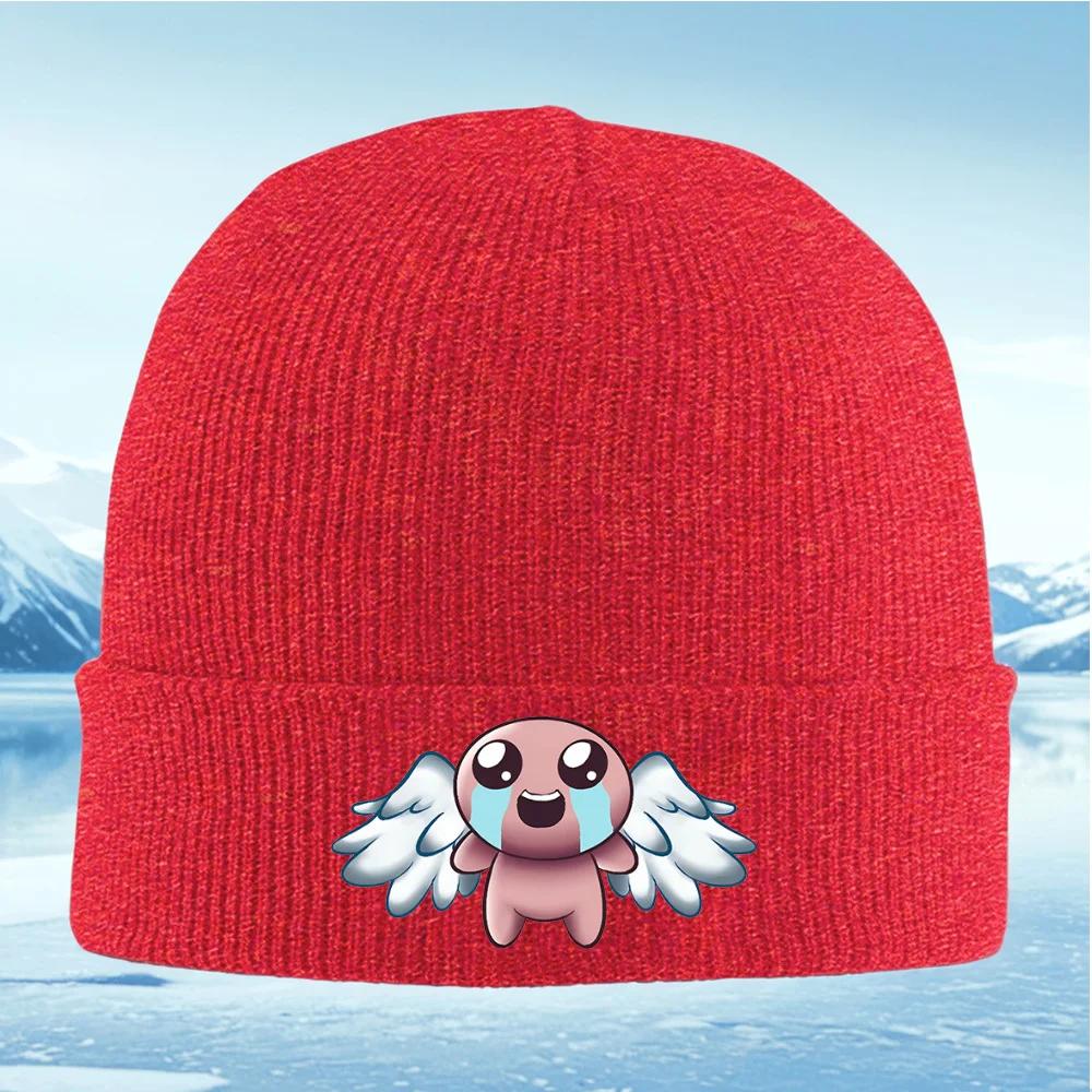 Cute Smiling Character With Angel Wings Unisex Women Unisex Knitted Hat Beanie Pullover Cap Winter Thermal Warm Christmas Outdoor C