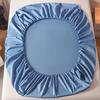 Fitted Bed Sheet with Elastic Band Solid Color Soft Mattress Cover for Single Double King Queen Bed 90/120/140/150/160/180x200cm