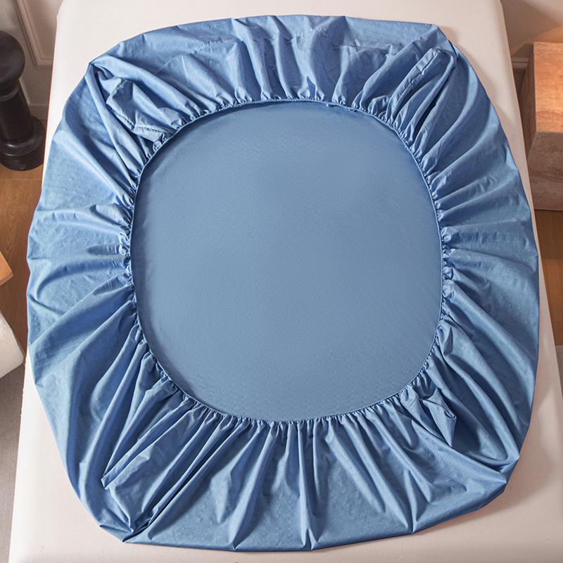 Fitted Bed Sheet with Elastic Band Solid Color Soft Mattress Cover for Single Double King Queen Bed 90/120/140/150/160/180x200cm