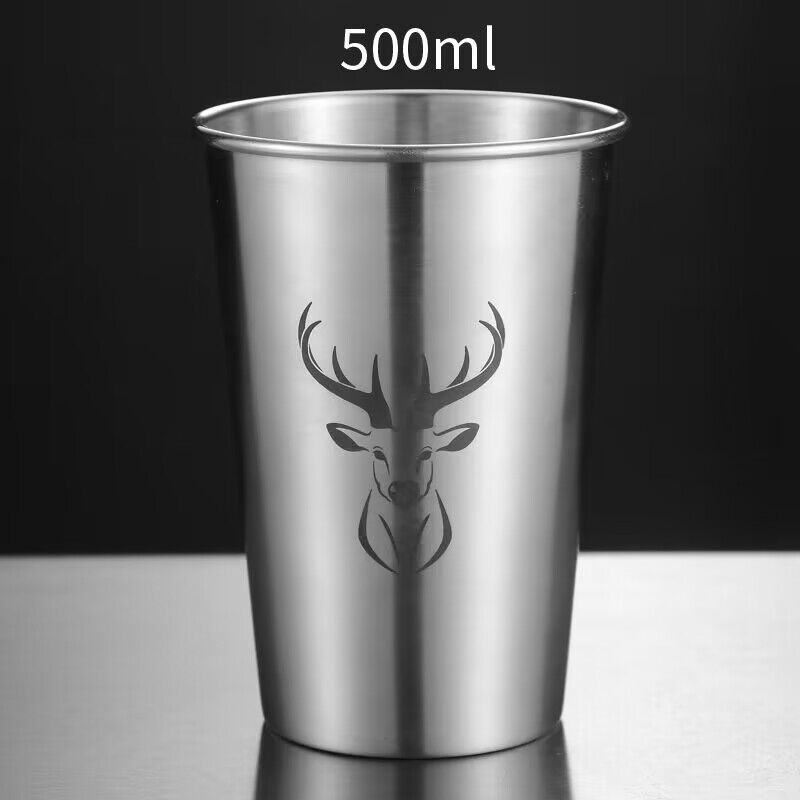 Stainless Steel Beer Wine Cup Portable Silver Beer Tumbler Cocktail Juice Milk Cup Metal Drinking Mug For Bar Outdoor Drinkware