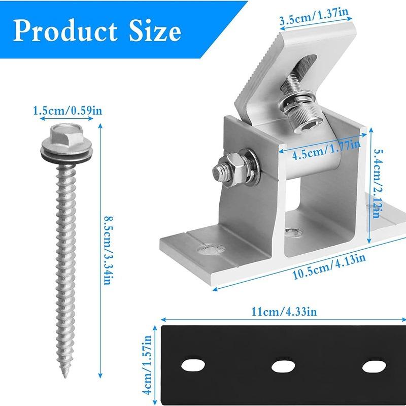 Adjustable Solar Panel Mounting Bracket Kits RV Motorhome Roof Rotatable Elevation Angle Aluminum Alloy Support Mounting Set