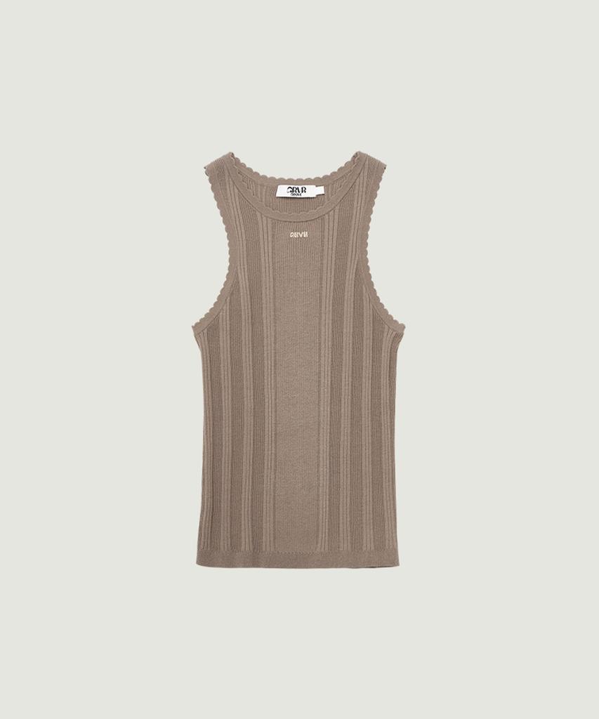 GROVE Petal Sleeveless Knit (Brown)