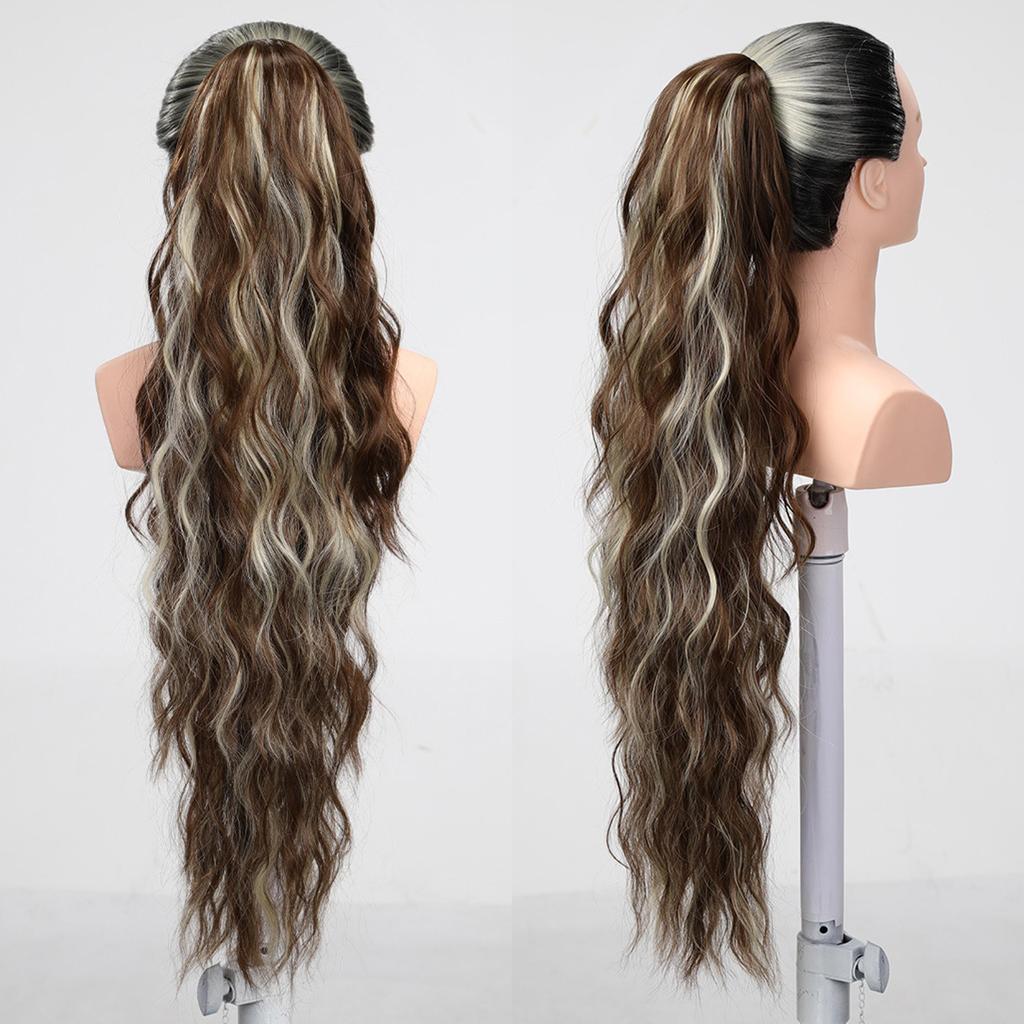 LOUIS FERRE Ponytail Extension, 26 Inch Drawstring Ponytail Hair Extensions for Women Long Curly Wavy Ponytail Multi-color Option for Daily