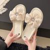 High-end Bow Cool Slippers Women Wear Summer Internet Celebrity Fashion Muffin Heel Thick-soled Heightening Non-slip Beach Shoes