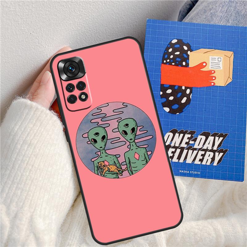 Aesthetics Cartoon Alien Space Funda For Xiaomi Redmi Note 14 Pro 13 9 10 11 12 9S 10S 11S 12S Redmi 13C 10C 12C 14C Case