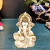 Peach Terracotta Colour Golden Paint Work Vinayaka Idol Car Dashboard Idol Ganesha Murti Ganpati Idol for Home Decor