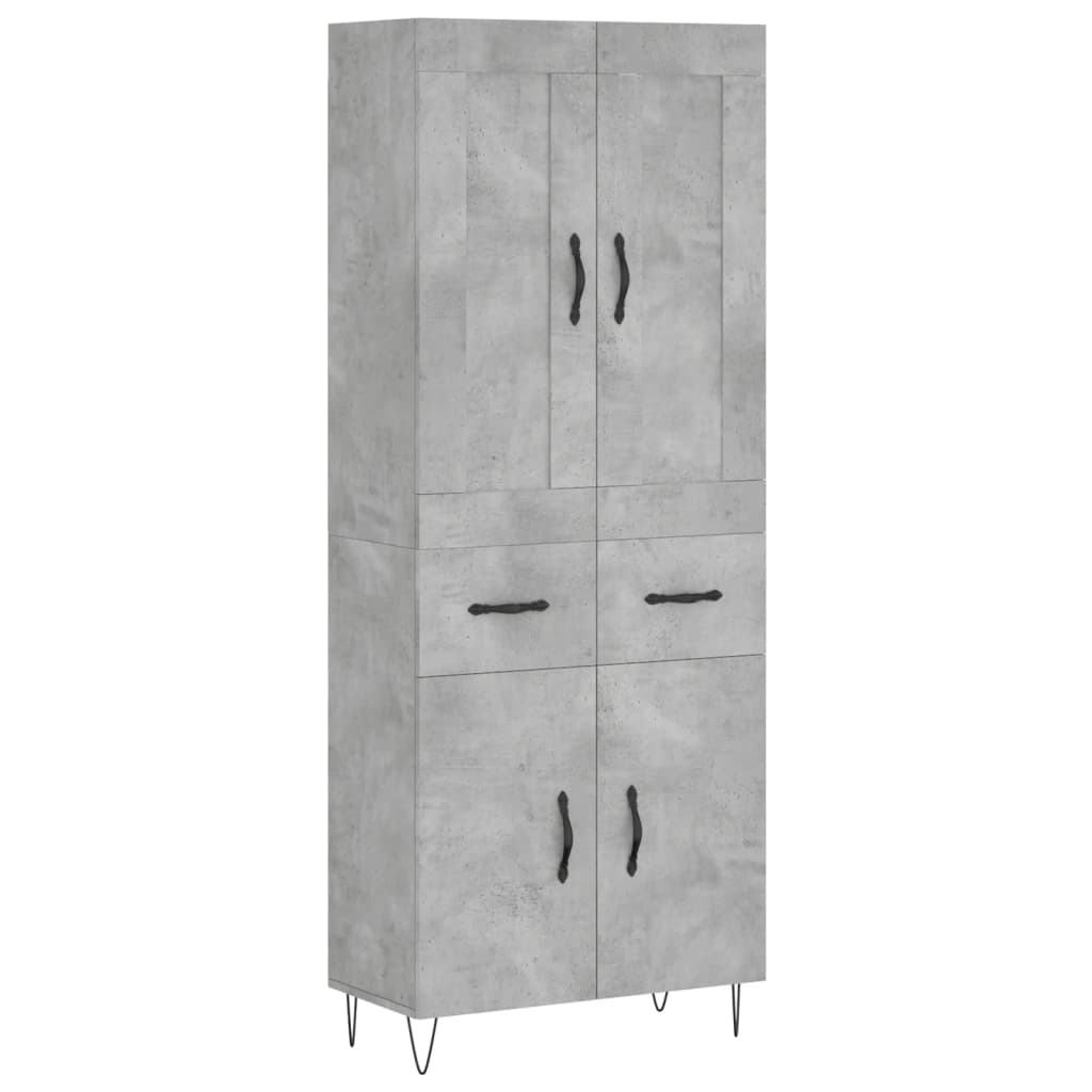Highboard Concrete Grey 69.5 x 34 x 180 cm Particleboard