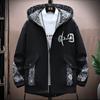 Høst Pluss Størrelse Herre Casual Hettejakker Lappeteppe Tynne Jakker Yttertøy Topp Vindjakke Streetwear Klær