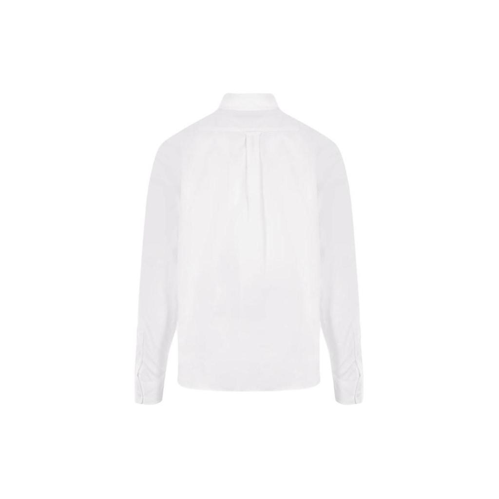 Maison Kitsune Animal Embroidered Polo Long Sleeve Shirt Men shirts White MM00413WC2010-P100