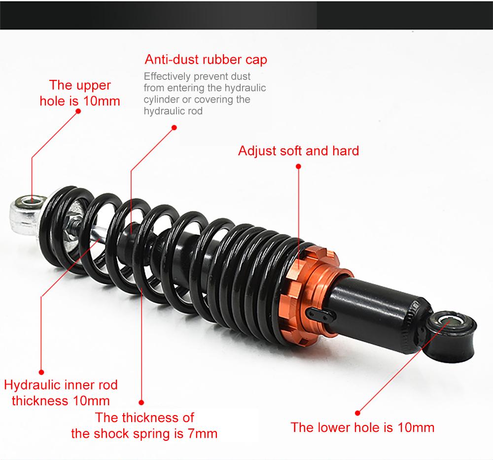 250/270/290/310mm Motorrad Stoßdämpfer Luft Schutz Fallen Dirt Bike Roller Quad ATV Schocks Absorber frühling Suspension