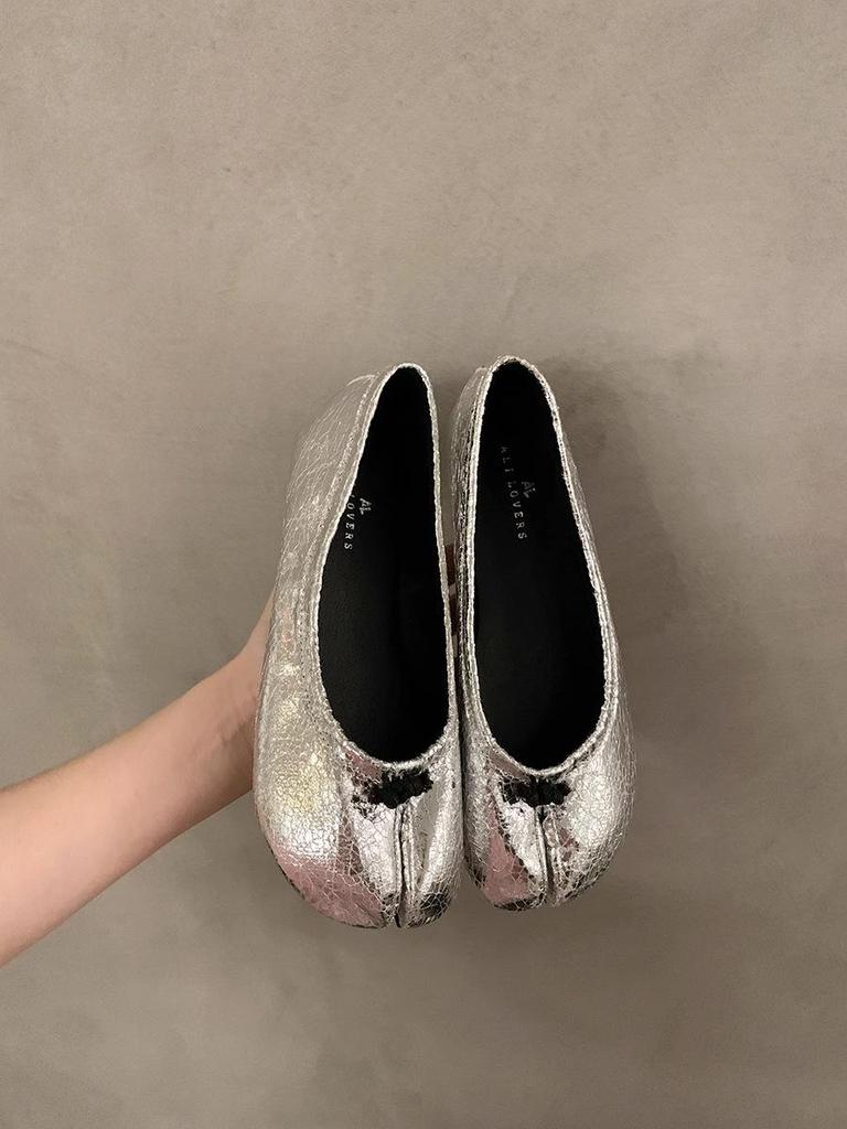 Sapatilhas Mary Jane Femininas de Pele com Solado Macio e Dedos Separados - Sapatos Baixos de Couro Confortáveis