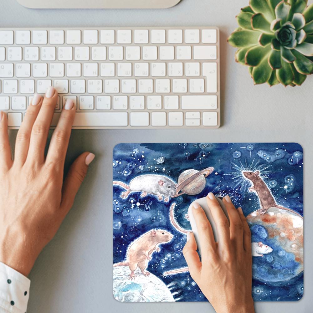 Rats Are Stars Al Revés Alfombrilla de Ratón Pequeña Escritorio Engrosado Teclado de Ordenador de Escritorio Inalámbrico Chico Chica Regalo para CS DOTA