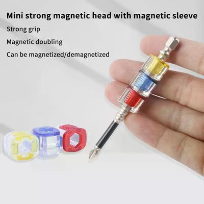 3PCS Screwdriver Bit Powerful Magnetizer Universal 1/4" Hex Drill Magnetic Ring Screw Holder Magnetic Coil Repair Hand Tools