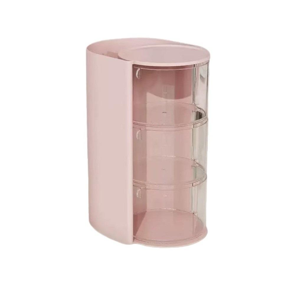 3-Layer Makeup Brush Holder Rotating Jewelry Organizer Stackable Hair Tie Organizer Vanity розовый