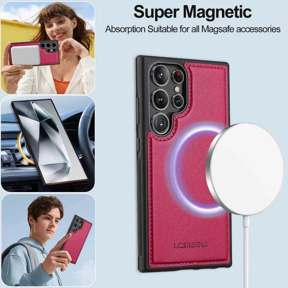 Abnehmbare Brieftaschenhülle für Samsung Galaxy S25 Ultra S24 FE S21 S23 S22 Plus A55 A54 A35 A16 A15 A14 A36 A56 Kartenhalter-Hülle