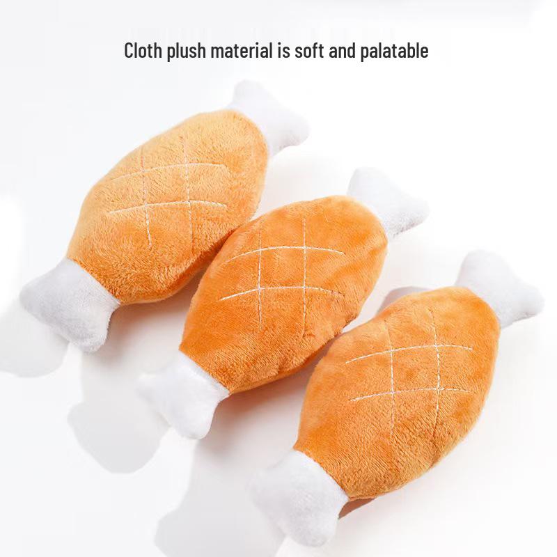 Plush Squeaky Chicken Leg Dog Toy - Tear & Bite Resistant Interactive Pet Training Tool