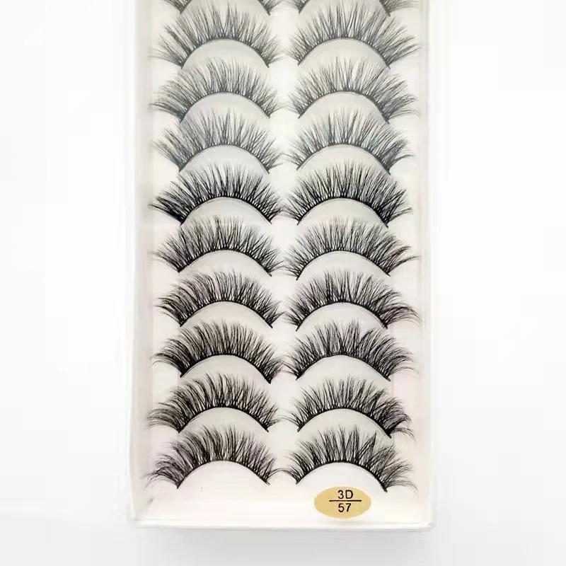 Hot 5/10 Pairs 54 New False Eyelashes Fluffy Lashes Long Makeup 3d Mink Lashes Extension Eyelash Mink Eyelashes for Beauty