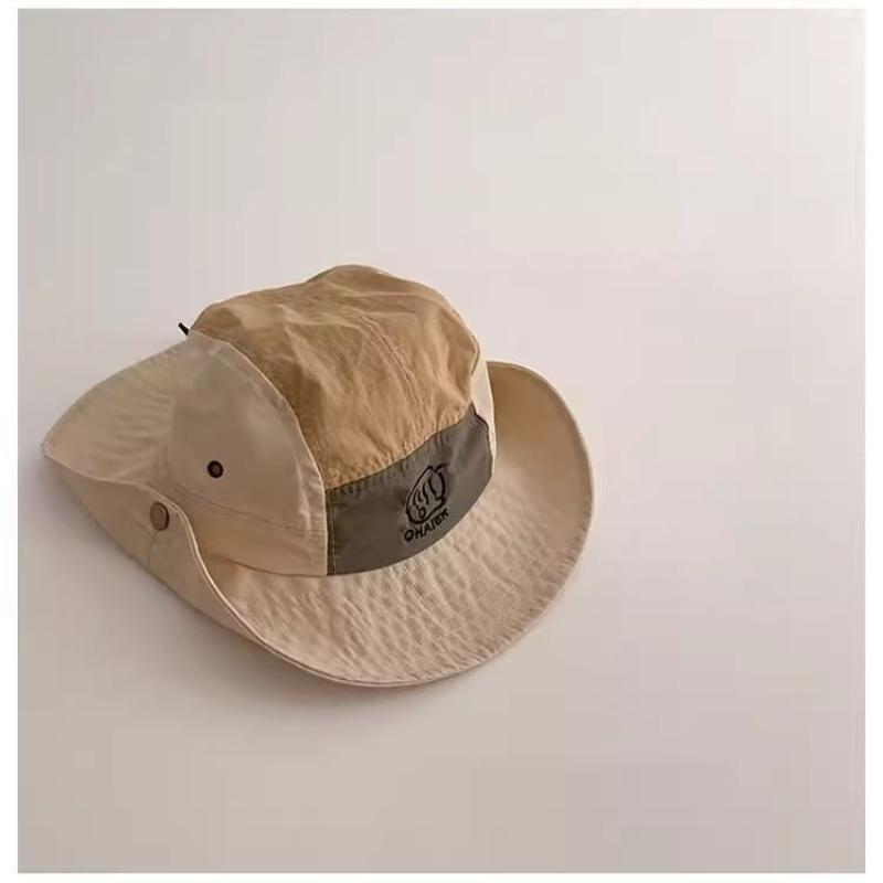 Kids Wide Brim Bucket Hats Quick Drying Thin Mesh Sun Hat Adjustable Drawstring for Summer Holiday Seaside Vacation