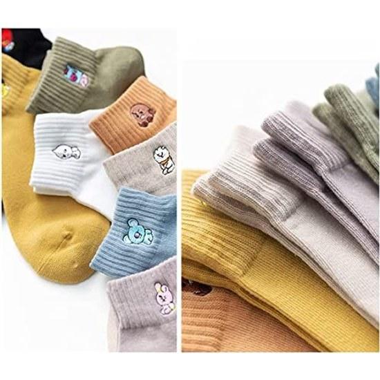 KASVIN Bulletproof Boy Scouts Socks BTS Goods Cute Antibacterial Deodorant Breathable Support Popular Korean Wave 8-Pair Set Summer Unisex Celebration