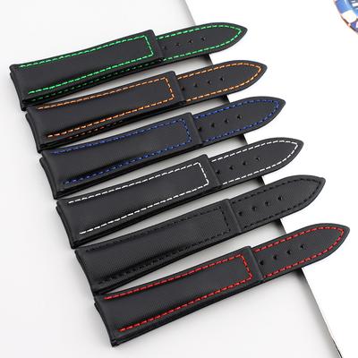 Sailcloth Leather Watch Strap 20mm 22mm for Seiko Waterproof Oxford Cowhide Watchband Quick Release Men Women Universal Bracelet