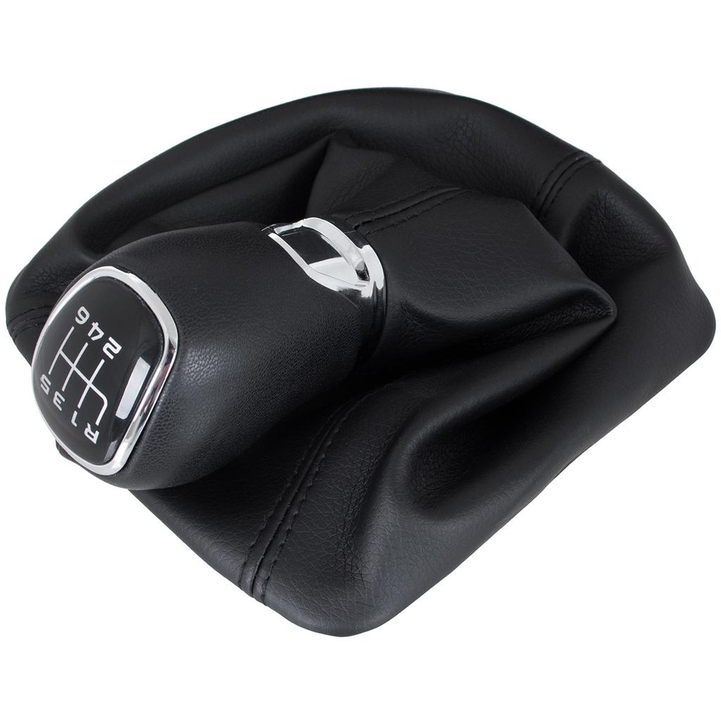 Skoda Octavia II 07-14 Gear Shift Knob + Gaiter with Frame ECO LEATHER 6 SPEED