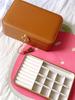 New Special Promotion Portable Pu Leather Jewellery Ring Necklace Storage Case Rectangle Travel Jewelry Box Packaging