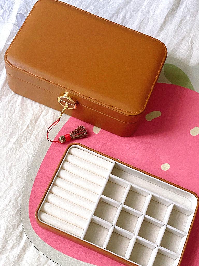 New Special Promotion Portable Pu Leather Jewellery Ring Necklace Storage Case Rectangle Travel Jewelry Box Packaging