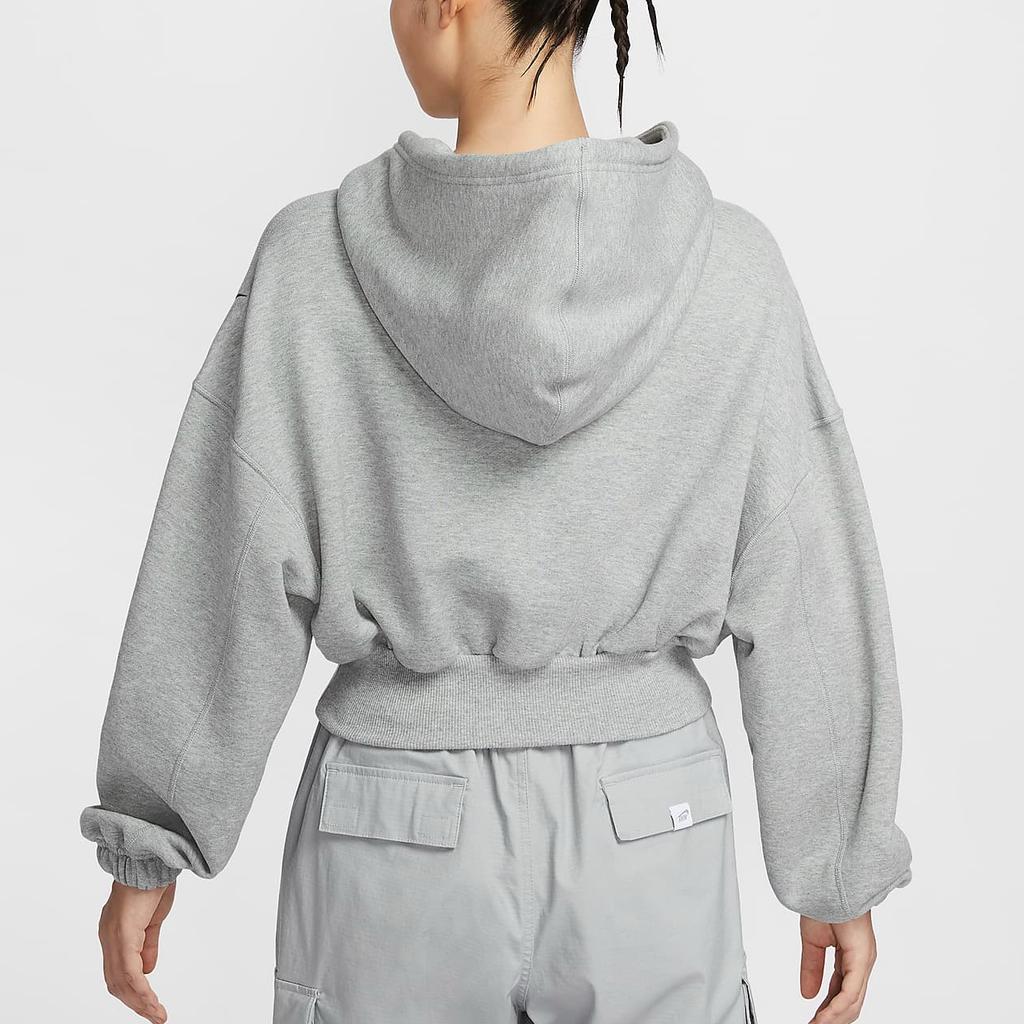 Nike Sportswear Logo Casual Comfortable Short Hoodie Women Hoodies Dark-Gray Black FV7778-063