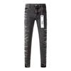 Mens Slim Fit Jeans Punk Style Distressed Printed Denim Pants Teens Casual Wear