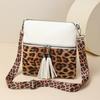 Schultertasche mit Leopardenmuster Damen Retro Mehrschichtige Handytasche