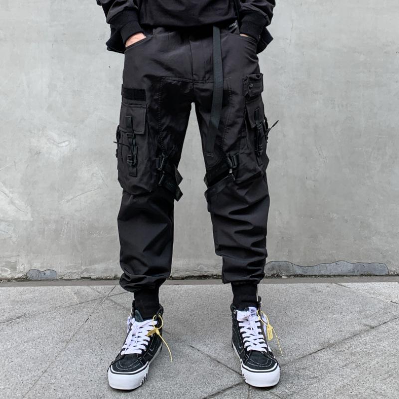 Pantalon Cargo Multi-poches Mode Homme Y2K Outdoor Techwear Pantalon Cheville Style Punk Décontracté Pantalon Parachutiste Grande Taille