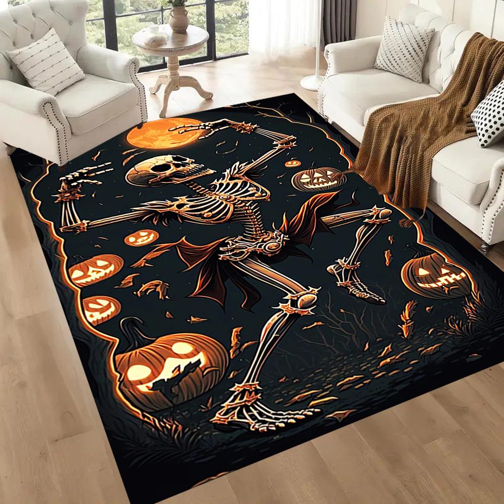Skull With Headphones Artwork Floor Mats for Living Room, Bedroom and Room Decoration Are Suitable for Gifts.