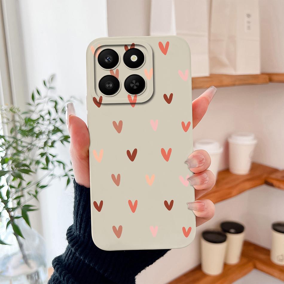 For Honor X7D X9D Case Colorful Hearts Soft Liquid Silicone Full Protection Phone Back Cover For Honorx7d Honorx9d Fashion Funda