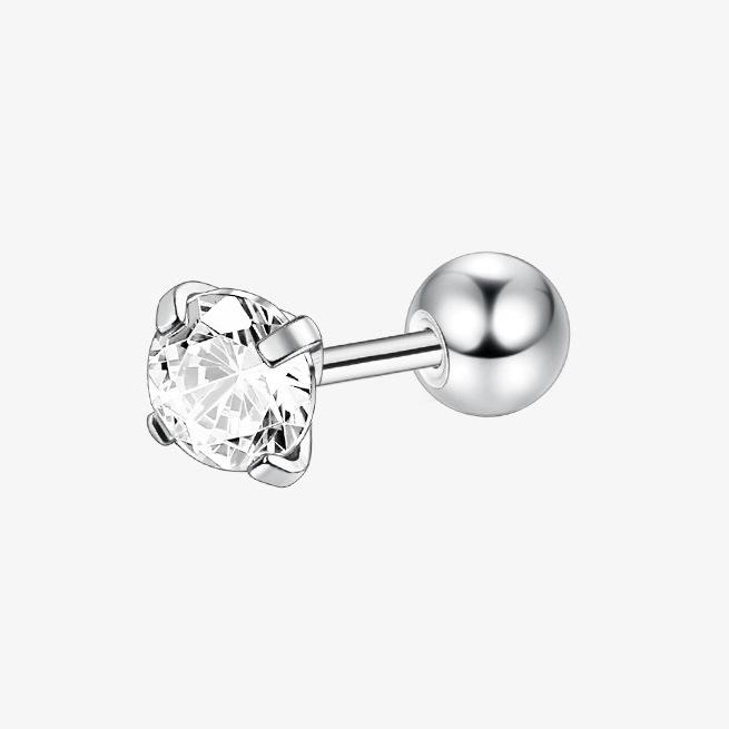 Men's Diamond Earrings: High-End, Unique Design with White Zircon, Stylish, Versatile, and Handsome.