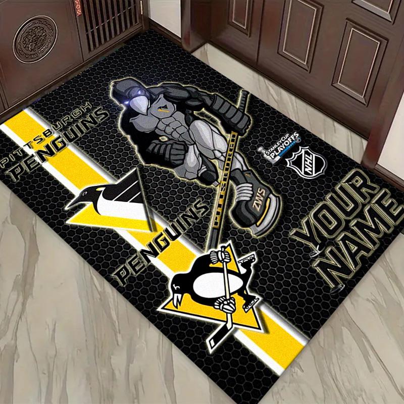 Name Custom Pittsburgh Penguins Carpet Rug for Living Room Bedroom Home Sofa Decoration,Kids play Non-slip Floor Mat