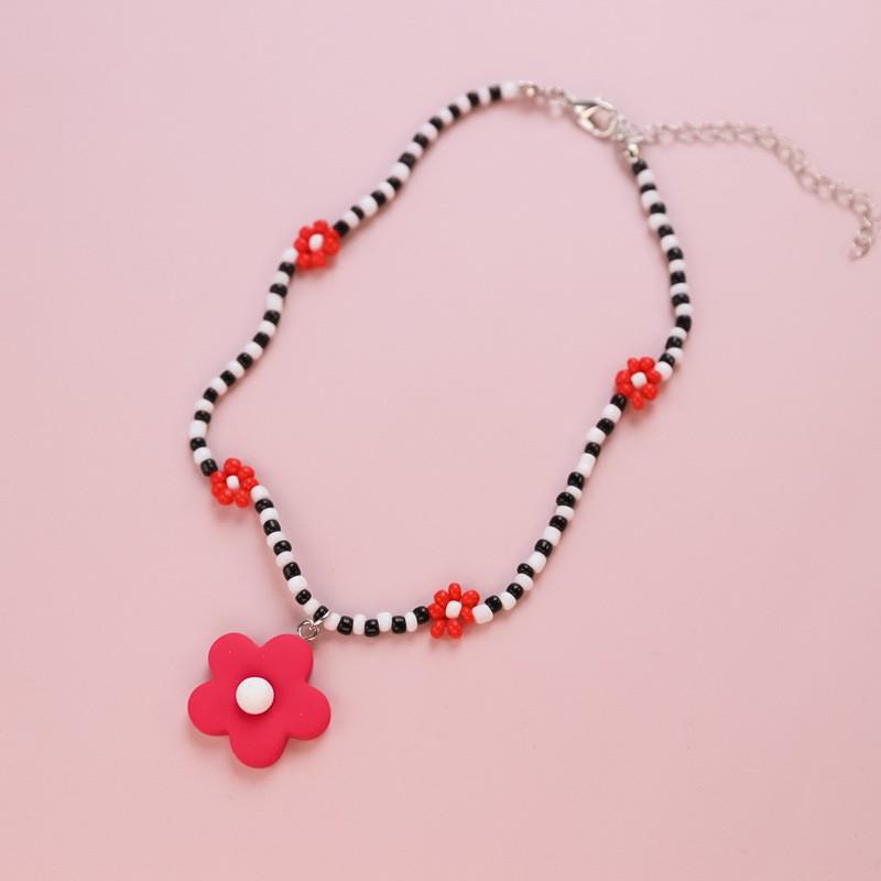 Pet Collar Cats Dogs Floral Beaded Handmade Charm Adjustable Safety Buckle Necklace Small Medium Pets