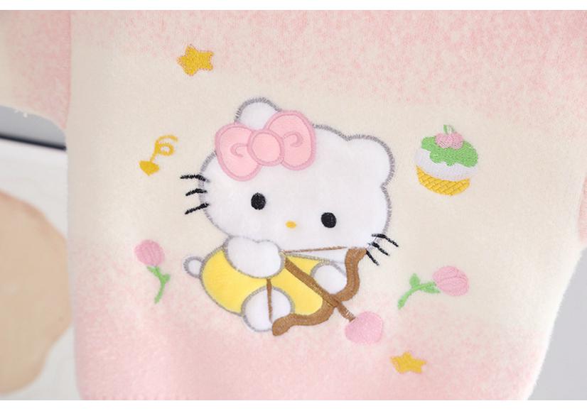 Girls' Cartoon Winter Sweater - Stylish Knitwear for Medium and Large Children