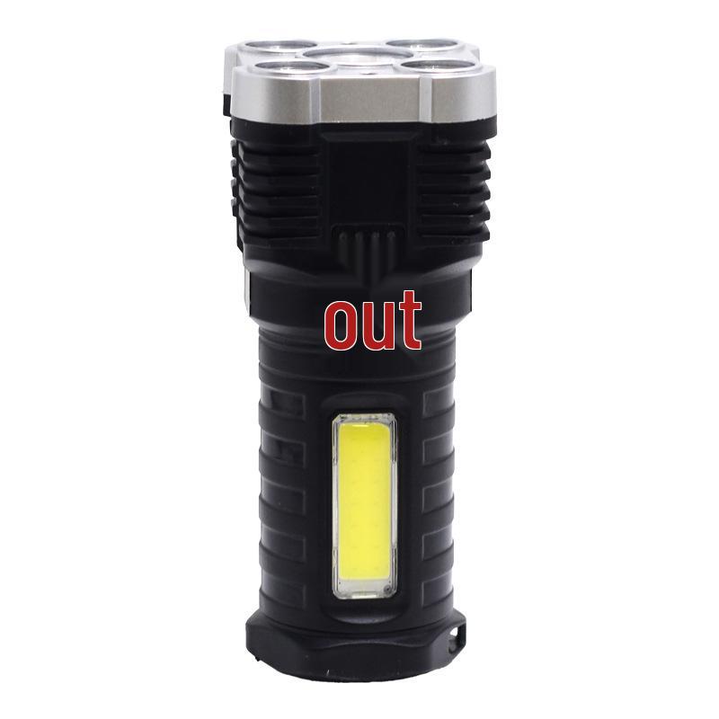 5-LED High-Brightness Long-Range Flashlight: Durable Battery Life for Camping and Patrol