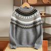 Maglione in Lana Fair Isle per Bambini - Spesso, Caldo, Stile Retro Rosso per Autunno/Inverno Ragazzi e Ragazze