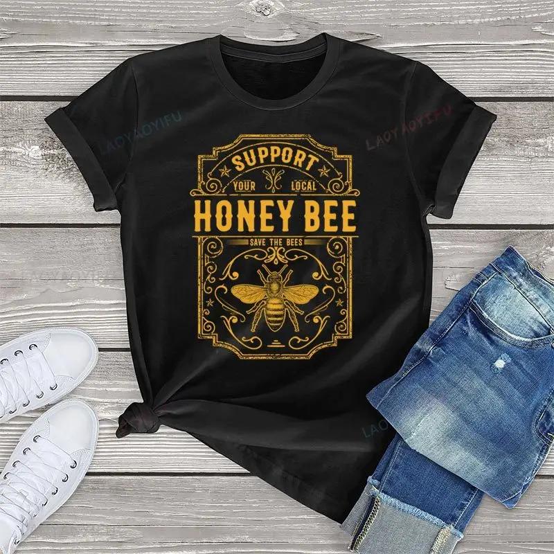 Trends Honey Bee T Shirt 00s Vintage Unisex Casual Female Tops Tees For Women Clothing Summer 2024 Graphic T Shirt