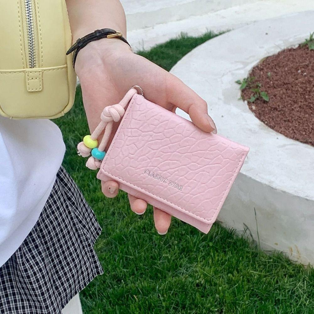 

Portable Candy Color Wallet Sweet Coin Purse Lovely Folding Card Holder Student білий