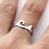 Punk Cool Finger Rings for Women Metal Silver Color Wave Couple  Anniversary Gift Men's Accessories Hot 2025 Jewelry